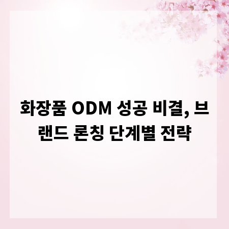 화장품 ODM 성공 비결, 브랜드 론칭 단계별 전략