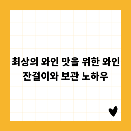 최상의 와인 맛을 위한 와인잔걸이와 보관 노하우
