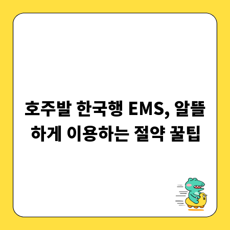 호주발 한국행 EMS, 알뜰하게 이용하는 절약 꿀팁
