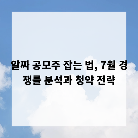 알짜 공모주 잡는 법, 7월 경쟁률 분석과 청약 전략