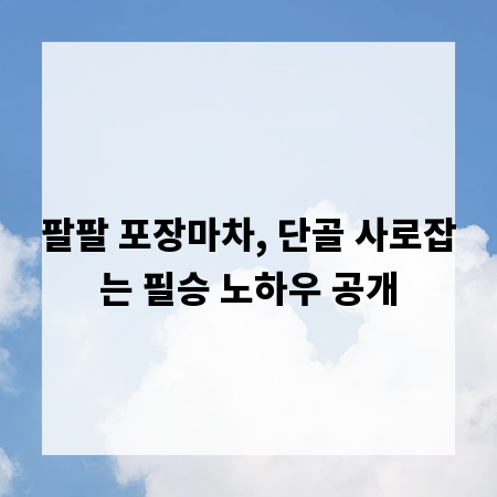 팔팔 포장마차, 단골 사로잡는 필승 노하우 공개