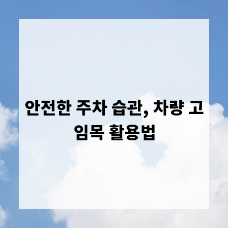 안전한 주차 습관, 차량 고임목 활용법