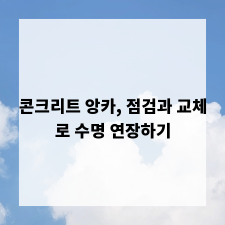 콘크리트 앙카, 점검과 교체로 수명 연장하기