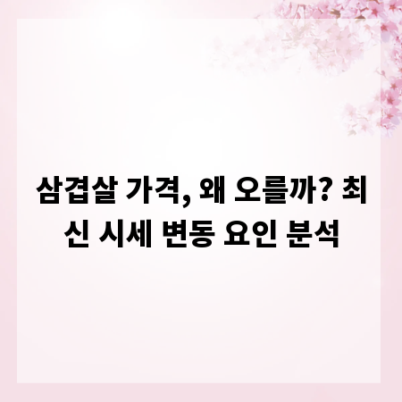 삼겹살 가격, 왜 오를까? 최신 시세 변동 요인 분석