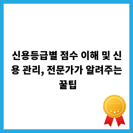 신용등급별 점수 이해 및 신용 관리, 전문가가 알려주는 꿀팁