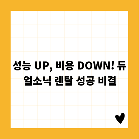 성능 UP, 비용 DOWN! 듀얼소닉 렌탈 성공 비결