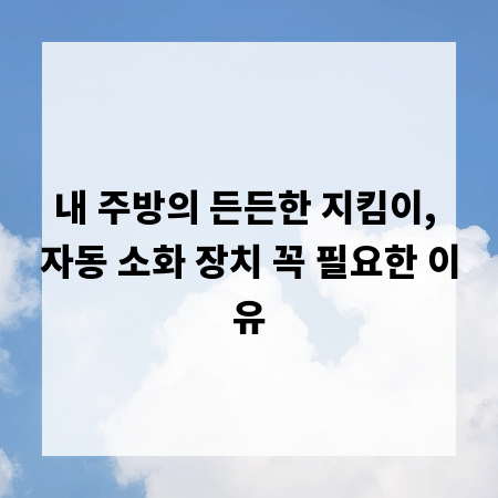 내 주방의 든든한 지킴이, 자동 소화 장치 꼭 필요한 이유