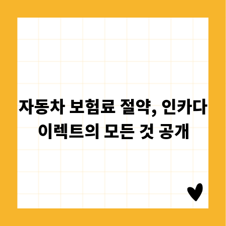 자동차 보험료 절약, 인카다이렉트의 모든 것 공개