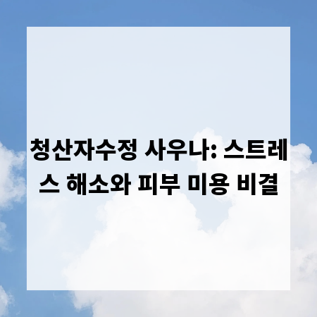 청산자수정 사우나: 스트레스 해소와 피부 미용 비결
