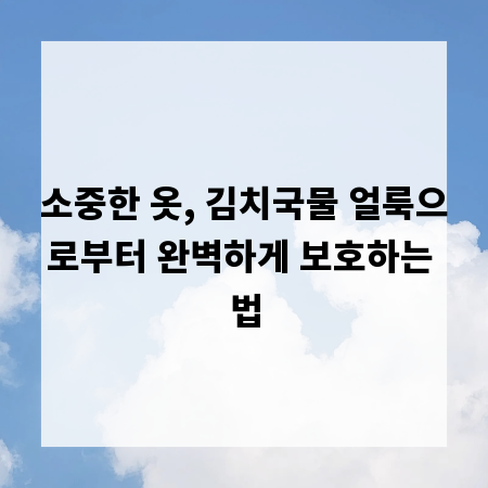 소중한 옷, 김치국물 얼룩으로부터 완벽하게 보호하는 법