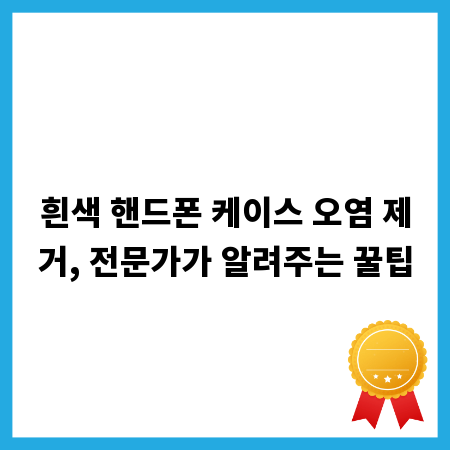 흰색 핸드폰 케이스 오염 제거, 전문가가 알려주는 꿀팁