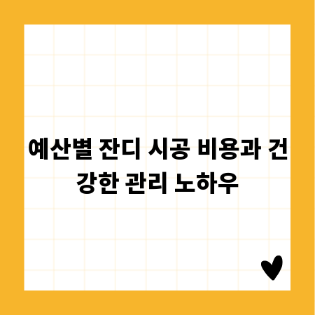 예산별 잔디 시공 비용과 건강한 관리 노하우