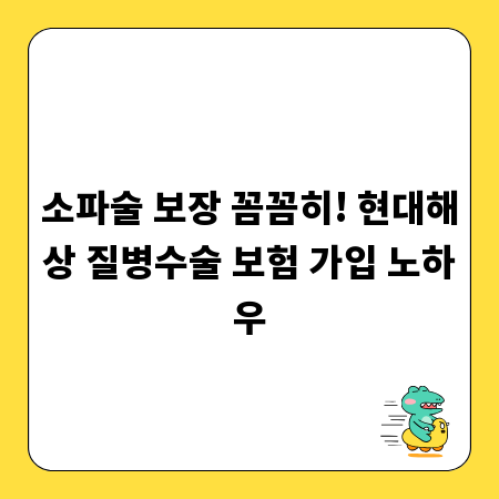 소파술 보장 꼼꼼히! 현대해상 질병수술 보험 가입 노하우