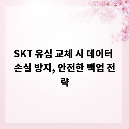 SKT 유심 교체 시 데이터 손실 방지, 안전한 백업 전략