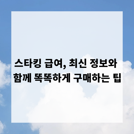 스타킹 급여, 최신 정보와 함께 똑똑하게 구매하는 팁