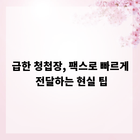급한 청첩장, 팩스로 빠르게 전달하는 현실 팁