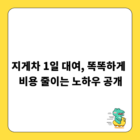 지게차 1일 대여, 똑똑하게 비용 줄이는 노하우 공개