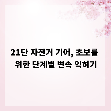 21단 자전거 기어, 초보를 위한 단계별 변속 익히기