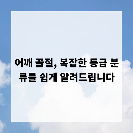어깨 골절, 복잡한 등급 분류를 쉽게 알려드립니다