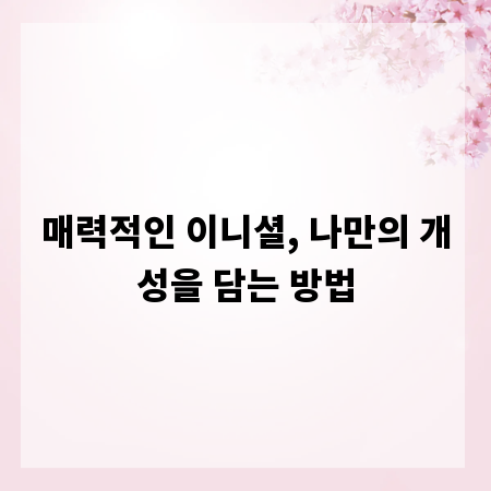 매력적인 이니셜, 나만의 개성을 담는 방법