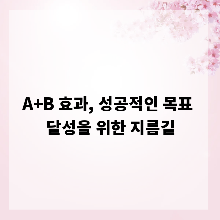 A+B 효과, 성공적인 목표 달성을 위한 지름길