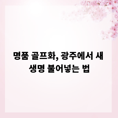 명품 골프화, 광주에서 새 생명 불어넣는 법