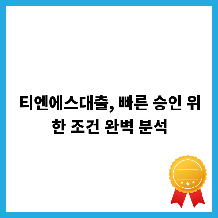 티엔에스대출, 빠른 승인 위한 조건 완벽 분석