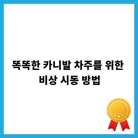똑똑한 카니발 차주를 위한 비상 시동 방법
