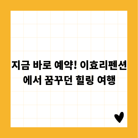 지금 바로 예약! 이효리펜션에서 꿈꾸던 힐링 여행
