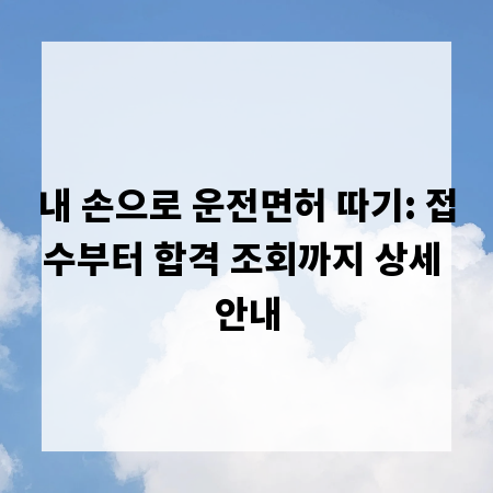 내 손으로 운전면허 따기: 접수부터 합격 조회까지 상세 안내