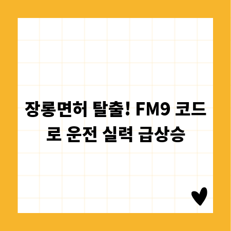 장롱면허 탈출! FM9 코드로 운전 실력 급상승