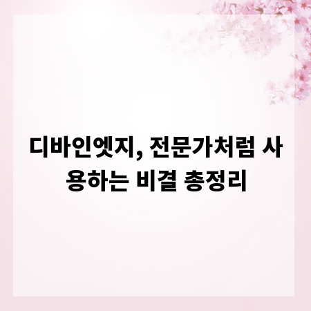 디바인엣지, 전문가처럼 사용하는 비결 총정리