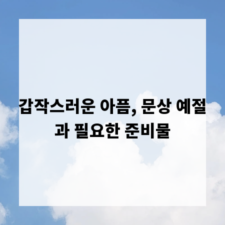 갑작스러운 아픔, 문상 예절과 필요한 준비물