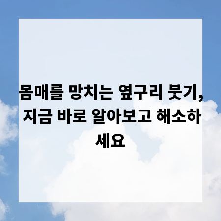 몸매를 망치는 옆구리 붓기, 지금 바로 알아보고 해소하세요