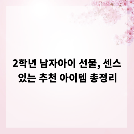 2학년 남자아이 선물, 센스있는 추천 아이템 총정리
