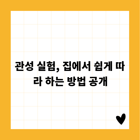 관성 실험, 집에서 쉽게 따라 하는 방법 공개