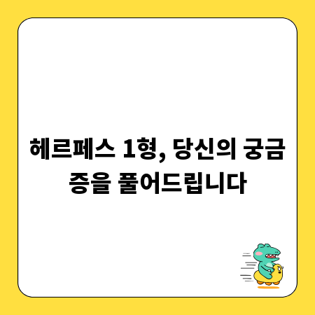 헤르페스 1형, 당신의 궁금증을 풀어드립니다