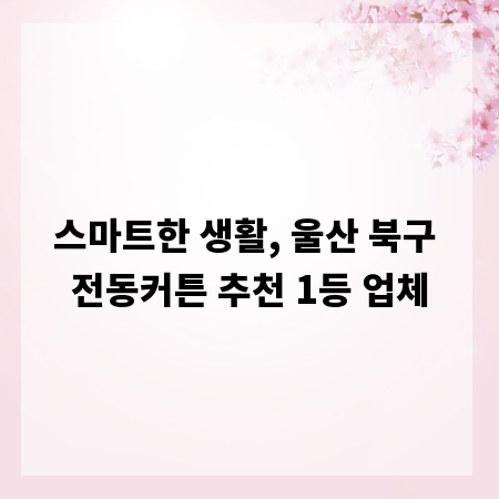 스마트한 생활, 울산 북구 전동커튼 추천 1등 업체