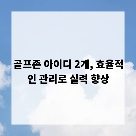 골프존 아이디 2개, 효율적인 관리로 실력 향상