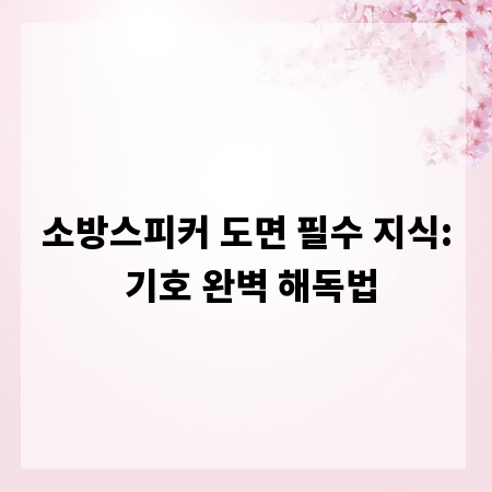 소방스피커 도면 필수 지식: 기호 완벽 해독법