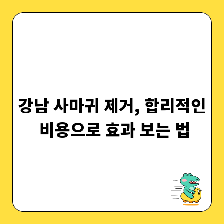 강남 사마귀 제거, 합리적인 비용으로 효과 보는 법