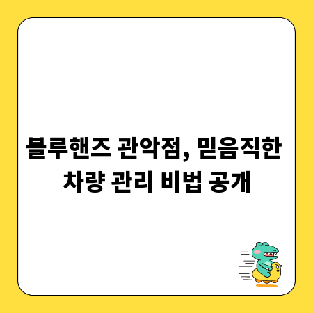 블루핸즈 관악점, 믿음직한 차량 관리 비법 공개