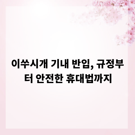 이쑤시개 기내 반입, 규정부터 안전한 휴대법까지