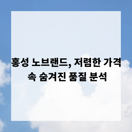 홍성 노브랜드, 저렴한 가격 속 숨겨진 품질 분석